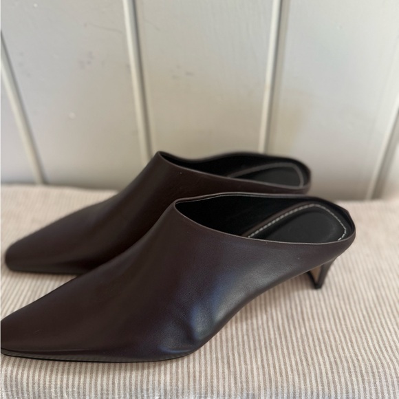 Staud Wally Espresso Brown Leather Mules - Picture 3 of 9